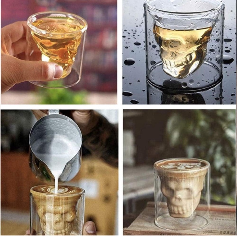 2 X GLASS SKULL SHOT GLASSES - Picture 8 of 8
